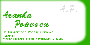 aranka popescu business card